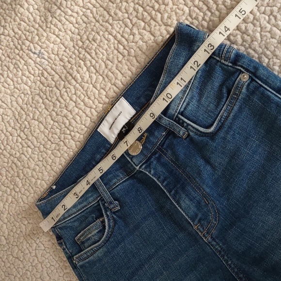 Current/Elliott Size 25 Joey High Rise Straight Destroyed Knee Modal Blend Jeans - Picture 7 of 12